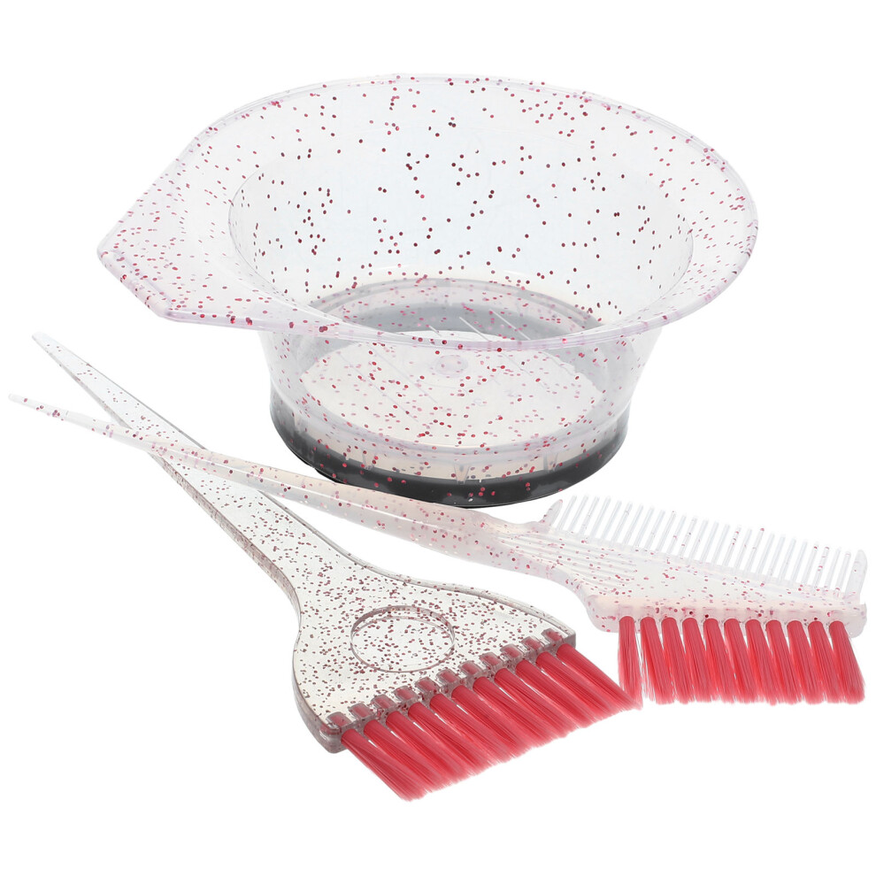 Aboofan Pink 3Sets Reusable Hair Dye Brush And Mixing Bowl Hair Coloring Kit