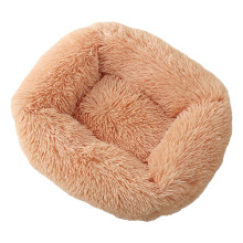 Dog Bed Furry Nest for Small Puppy Kitten Non-Slip-champagne S