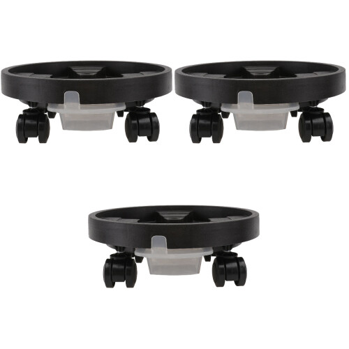3Pcs Brown Roller Flowerpot Tray Practical Water Storage Base 2