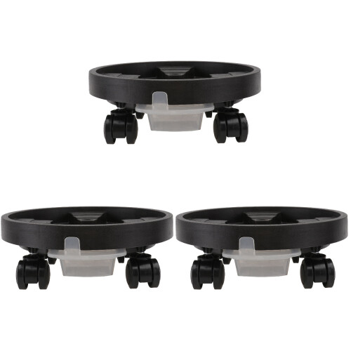 3Pcs Brown Roller Flowerpot Tray Practical Water Storage Base 1