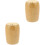 2Pcs Light Brown Toothpick Holder Bamboo Cotton Swab Container 3