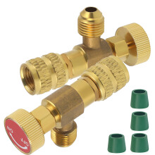 4Pcs Air Conditioner Refrigerant Shut Valve Durable Brass Fill Valve