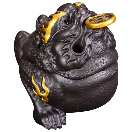 5Pcs Artistic Ceramic Toad Backflow Incense Holder for Home Decor