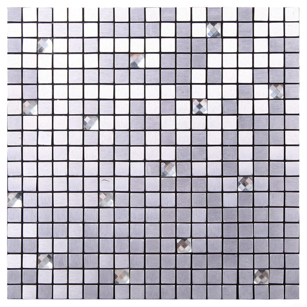 Mosaic Tile That Effortlessly Enhances Your Kitchen Decor (Silver) 9412369347329