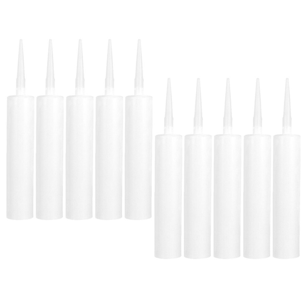 20Pcs White Pe Refillable Caulk Tubes Portable Reusable Sealant Tubes 3591631589134