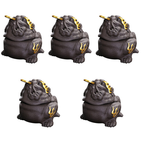 5Pcs Artistic Ceramic Toad Backflow Incense Holder for Home Decor 2
