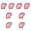 8Pcs Stable Base Pink Desktop Cosmetics Shape for Women 5