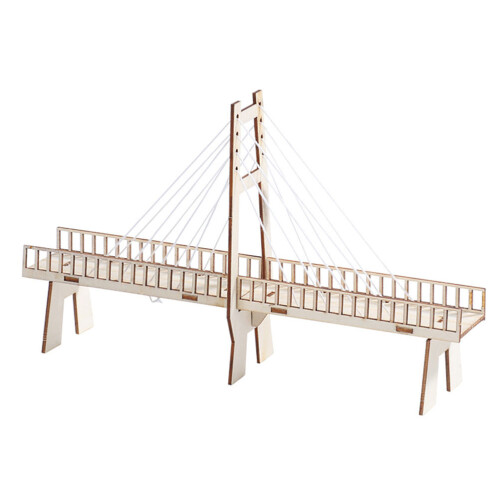 2Pcs Wooden DIY Cable-Stayed Bridge Model Kids Educational Physics Toy