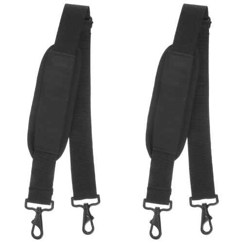 4Pcs Lightweight Padded Shoulder Bag Straps Black Canvas Material 1