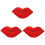 3Pcs Plush Red Lips Throw Pillows Soft Sofa Cushions Cozy Home Decor 2