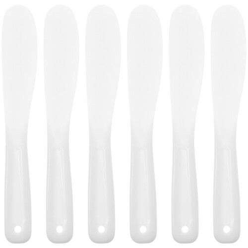 40Pcs White Makeup Spatulas Silicone Cosmetic Mixing Tools for DIY Use