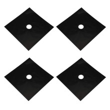 16Pcs Black Stove Burner Covers Durable Non-Stick Gas Range Protectors