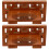 2Pcs Compact Wooden Cucurbit Flute Storage Rack Brown Wall Shelf 6