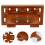2Pcs Compact Wooden Cucurbit Flute Storage Rack Brown Wall Shelf 9