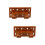 2Pcs Compact Wooden Cucurbit Flute Storage Rack Brown Wall Shelf 8
