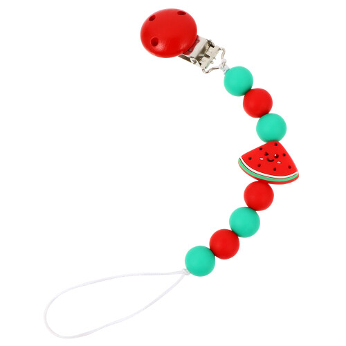 1Pc Red Baby Teether Chain Silicone Holder Safe Infant Clip 2
