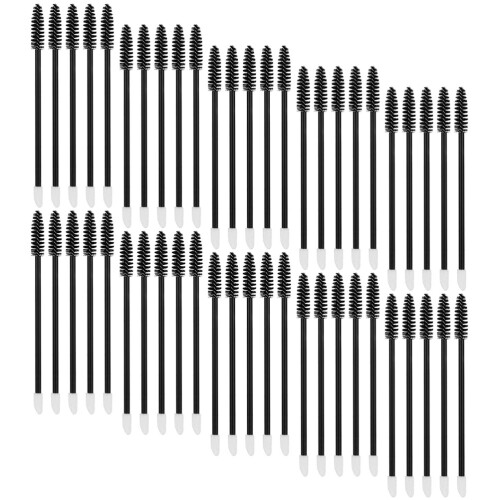 100Pcs Black Nylon Eyelash and Eyebrow Brushes Disposable for Makeup 1