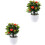2Pcs Simulated Fruit Tree with Pot Olive Green Plastic Home Decoration 3