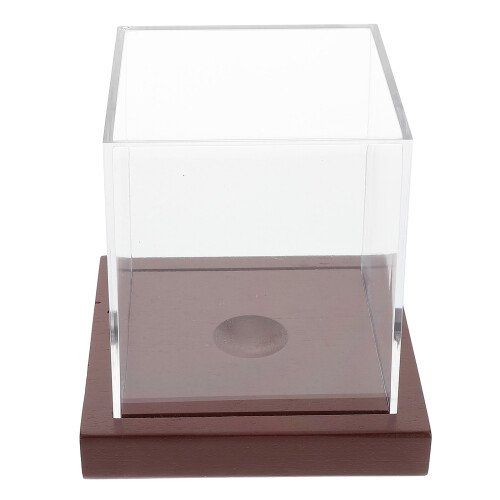 2Pcs Baseball Display Case with Wooden Base Clear Acrylic Storage Box