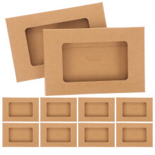 50Pcs Kraft Paper Envelop Storage Boxes with Open Window Feature