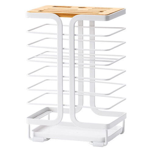 Stainless Steel Kitchen Knife Holder with MultiSize Slots and PullOut Drain Tray Organizer