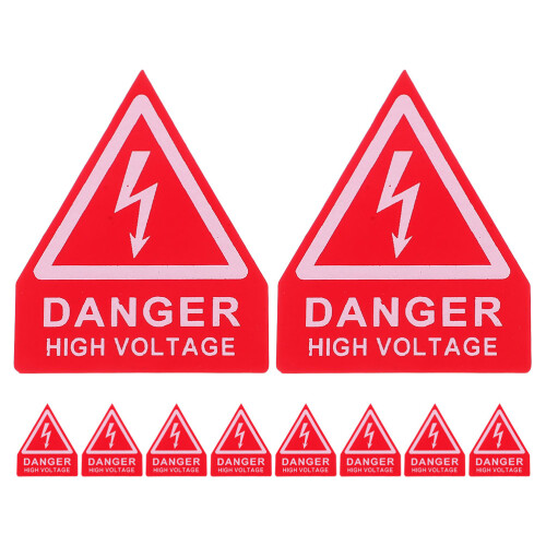 50Pz Sticker Sicurezza PVC Rosso Per Esterni