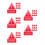 50Pz Sticker Sicurezza PVC Rosso Per Esterni 6