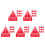 50Pz Sticker Sicurezza PVC Rosso Per Esterni 5