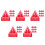 50Pz Sticker Sicurezza PVC Rosso Per Esterni 10