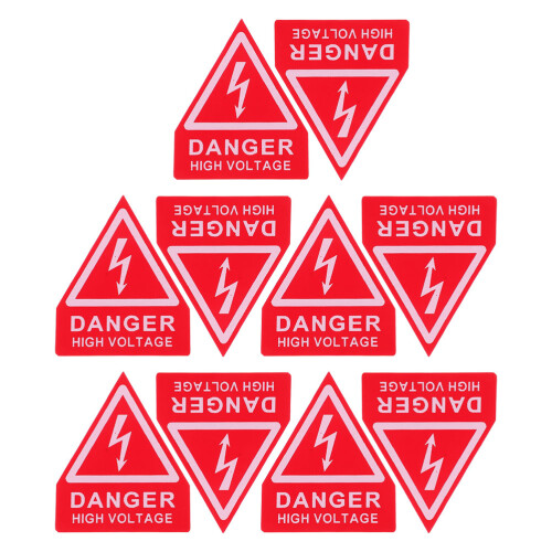 50Pz Sticker Sicurezza PVC Rosso Per Esterni 2