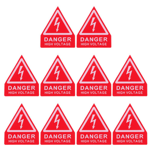 50Pz Sticker Sicurezza PVC Rosso Per Esterni 1
