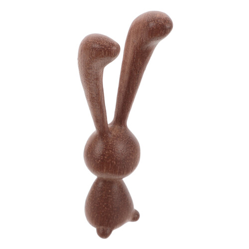 2Pcs Compact Handmade Wooden Bunny Ornaments for Easter Decoration 1