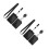 2Set Porta Tessere Nero PU Con E Gancio Retrattile Resistente 10