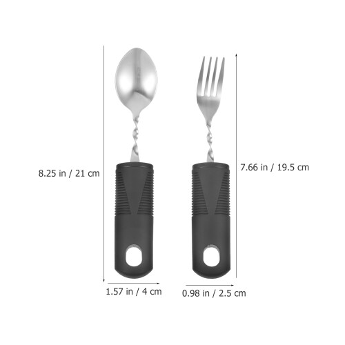3Sets Portable Tremble Proof Cutlery Set for Disabled Elderly Home Use 1