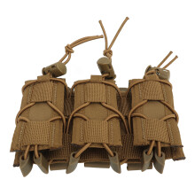 Outdoor Triple Molle Mag Pouch 9mm Offener Oberteil braunes Nylon