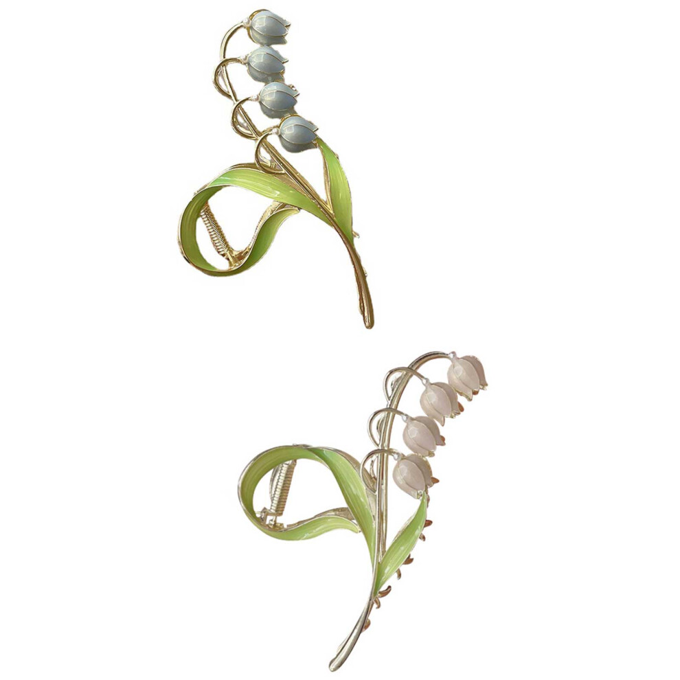 2Szt Kolorowe Kwiatowe Do WłOsóW Tulipany Metalowe Dla Kobiet-image