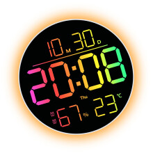 Contemporary Color Wall Clock Large Font Noiseless Mechanism