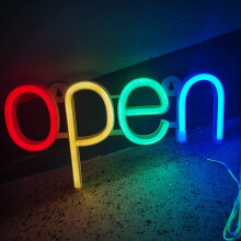Battery Operated Neon Open Neon Sign LED Neon Light for Restaurant Bar Durable and Decorative Easy to Use Light for Windows and Walls