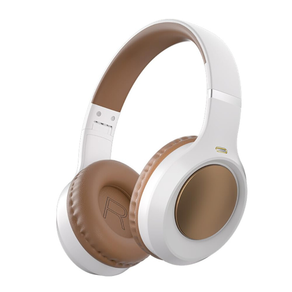 Wireless Bluetooth 5.4 Headphones Overear 180H Standby Heavy Bass Cream/White 9189345154911