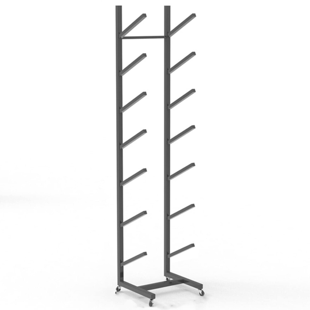Surf Surfboard Rack Metal Display Stand With Wheel, Storage Rack For Skis Skateboards Scooters, 25X25x119cm Black 9189345154942