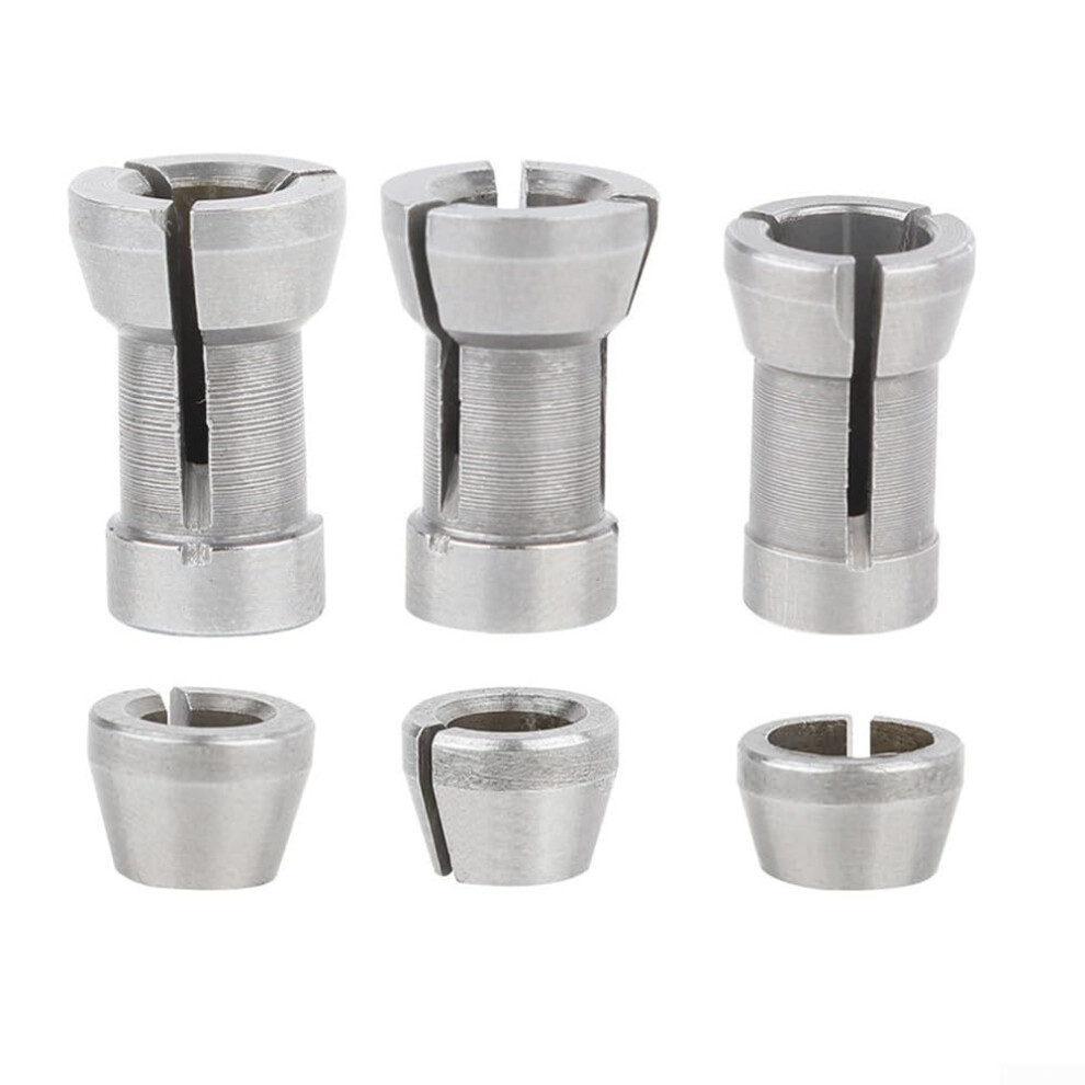 Collet Chuck Kit For Engraving Machine 6Mm 8Mm 635Mm Range Carbon Steel Durable 6Piece Chuck Nut Set 9189345154959