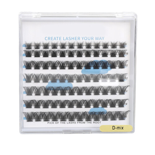 84 Clusters False Eyelash Kit, 8/10/12/14/16mm D Curl Fluffy Extensions 1