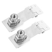 2 Set Stainless Steel Door Hasp Lock with AntiTamper Design for Gate and Shed Security