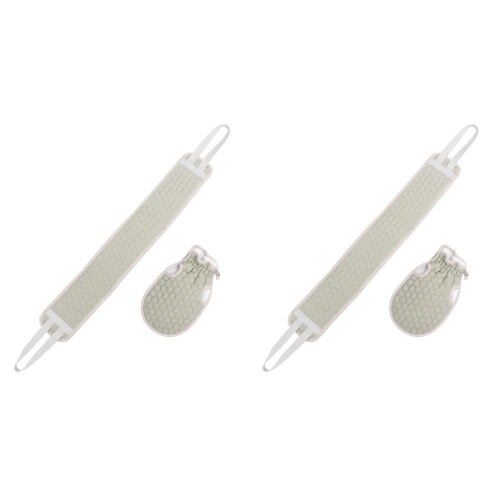 4Stk Badehandtuch Duschtuch Mit Handschlaufe Weich Grau 1