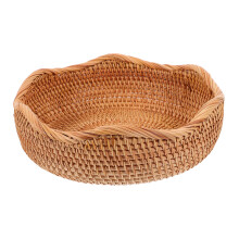 2Stk Geflochtener Rund Rattan Beige Für Und
