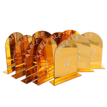 40Stk Wiederverwendbare Goldene Hochzeitstischnummern Mit