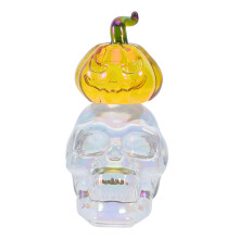 3Stk Crystal Skull Kürbis Figur Halloween Sammlung Kristall