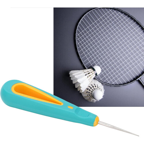 Silicone Handle Steel Awl For Racket Stringing, Badminton Tennis Racket Stringing Tool, Green Handle Style 1