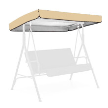 Outdoor Swing Canopy Replacement Waterproof UV Protection 3 Seat Patio Cover Beige 190x132cm