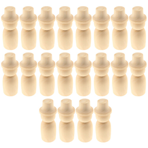 60Ud Muñecas Peg De Madera Sin Acabado Para Manualidades Beige